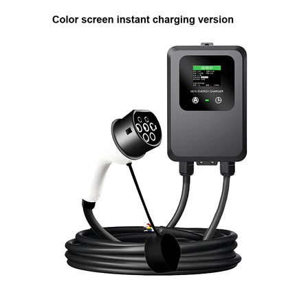 Elenxs 7KW 32A EV Wallbox Home Charger with LCD Screen & Type 2 Cable (5M)