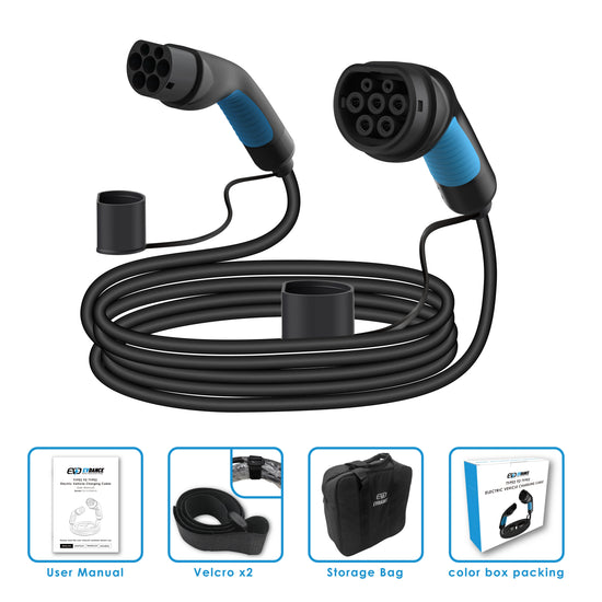 EVDANCE 22KW 32A Type 2 to Type 2 EV Charging Cable (6/8/10M, IP65)