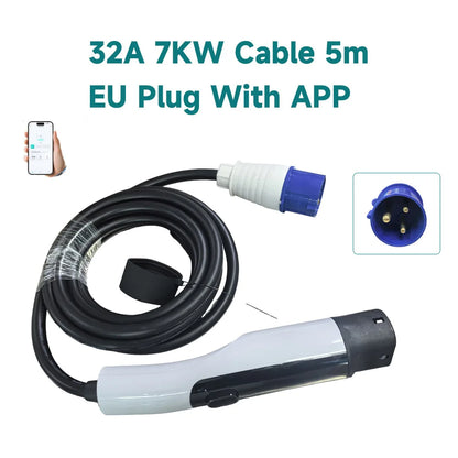 JARVITECH Portable EV Charger 3.5–7KW Type 2 with App Control (5M Cable)