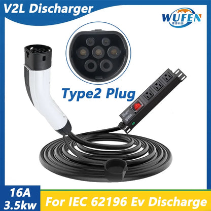 North America BYD V2L Car Discharge GBT Type1 Type2 16A 3.5KW Electric Vehicle Outdoor Discharger110v With US NEMA 5-15P Socket